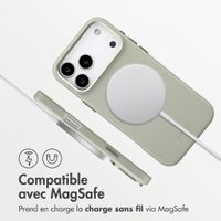 Accezz Coque arrière en cuir avec MagSafe Apple iPhone 18 Pro / 17 Pro - Light Grey
