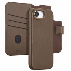Accezz Étui de télephone portefeuille en cuir 2-en-1 avec MagSafe Apple iPhone 17e / 16e - Marron café