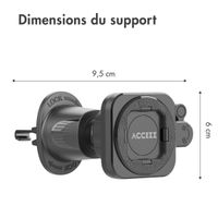 Accezz EasyLock Support de téléphone de voiture - Avec coque Apple iPhone 14 Pro - Grille de ventilation - Rotation à 360 degrés - Noir