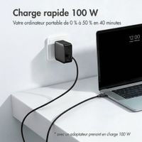 imoshion Câble USB-C vers USB-C Tressé 100 W - 0,5 mètre - Noir