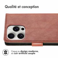 imoshion Étui de télephone portefeuille de luxe Apple iPhone 16 Pro Max - Marron