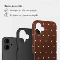 Selencia Coque arrière Vivid Apple iPhone 16 - Happy Dots Chocolate