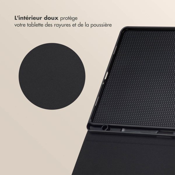 Selencia Coque tablette Sabi avec imprimé léopard Samsung Galaxy Tab A9 Plus - Midnight Black
