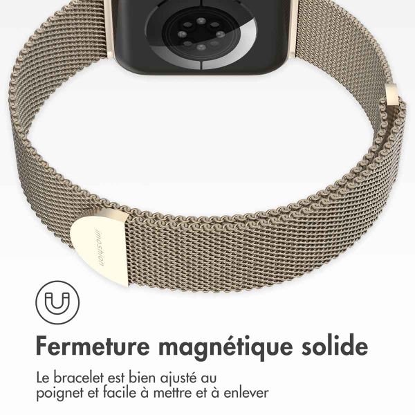 imoshion Bracelet magnétique milanais Apple Watch | 44/45/46/49 mm - Taille S - Starlight