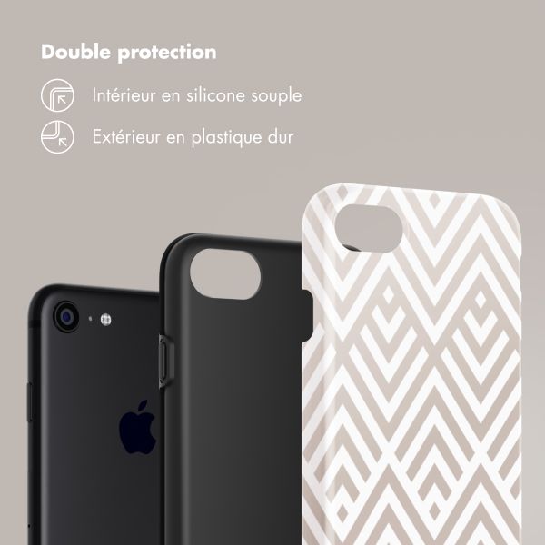 Selencia Coque arrière Vivid Apple iPhone SE (2022 / 2020) / 8 / 7 - Beige Zigzag