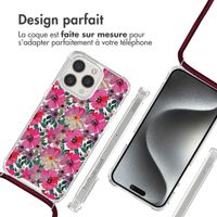 imoshion Coque Design avec cordon Apple iPhone 15 Pro - Flower Water