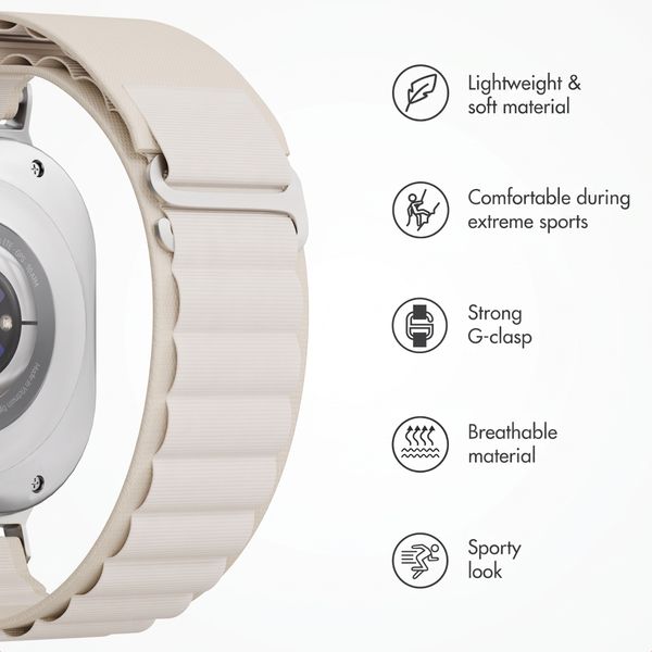 Accezz Bracelet en nylon Alpine Samsung Galaxy Watch Ultra 2 (2026) / Ultra (2024/2025) - Lumière stellaire
