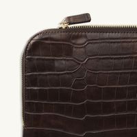 Selencia Pochette ordinateur Croco 14 pouces - Choco Brown