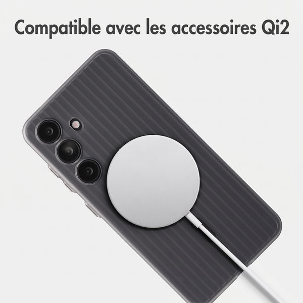 Accezz Coque arrière Lite avec MagSafe | Fluted | Samsung Galaxy S24 - Gris