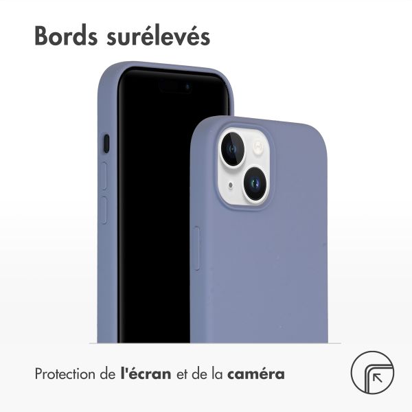 Accezz Coque Liquid Silicone avec MagSafe Apple iPhone 15 - Lavender Gray