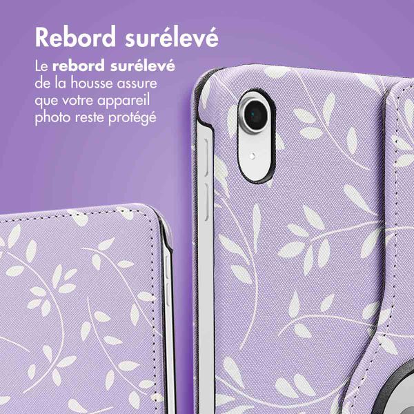 imoshion Coque tablette Design rotatif à 360° Apple iPad 11 (2025) 11 pouces A16 / iPad 10 (2022) 10.9 pouces - Lavender Flowers