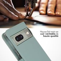 Selencia Étui portefeuille en cuir véritable Google Pixel 7 - Air Blue