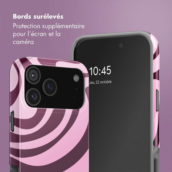 Selencia Coque arrière Vivid Apple iPhone 18 Pro Max - Wavy Swirl Pink Plum