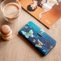 imoshion Design Softcase Bookcase Samsung Galaxy S21 Plus - Blue Butterfly