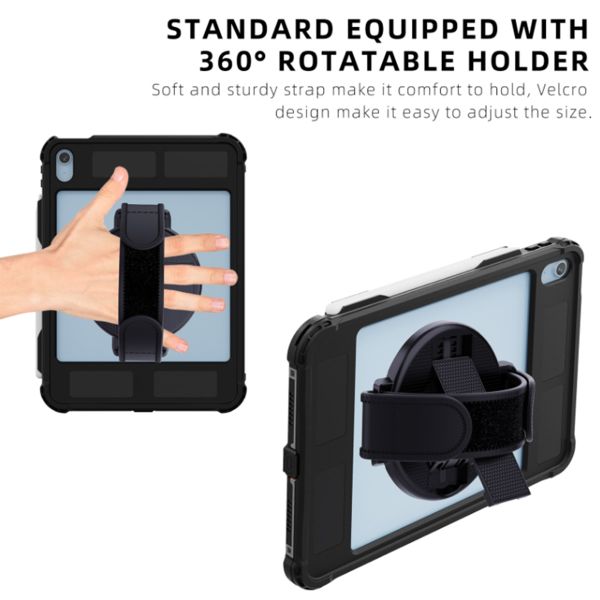 Redpepper Coque tablette étanche Apple iPad 11 (2025) 11 pouces A16 / iPad 10 (2022) 10.9 pouces - Noir