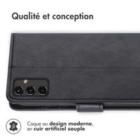 imoshion Étui de télephone portefeuille de luxe Samsung Galaxy A14 (5G/4G) - Noir