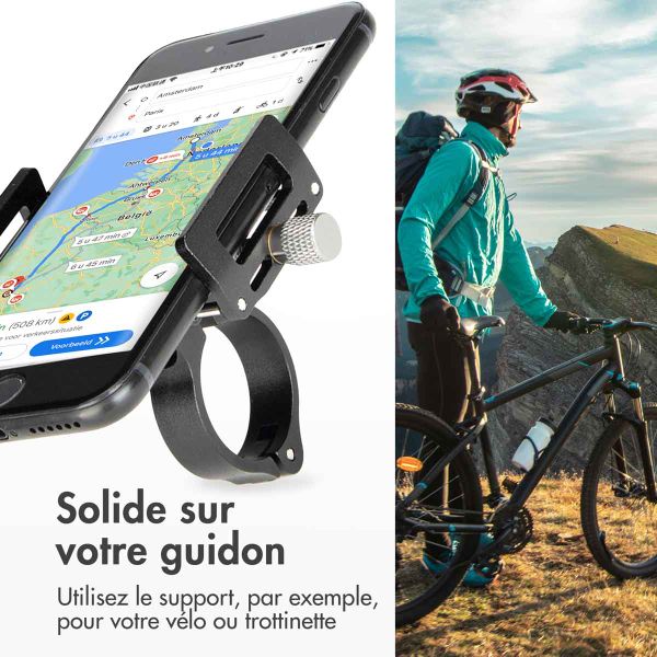 imoshion Mini support de téléphone en aluminium pour vélo - Léger - Universel - Noir