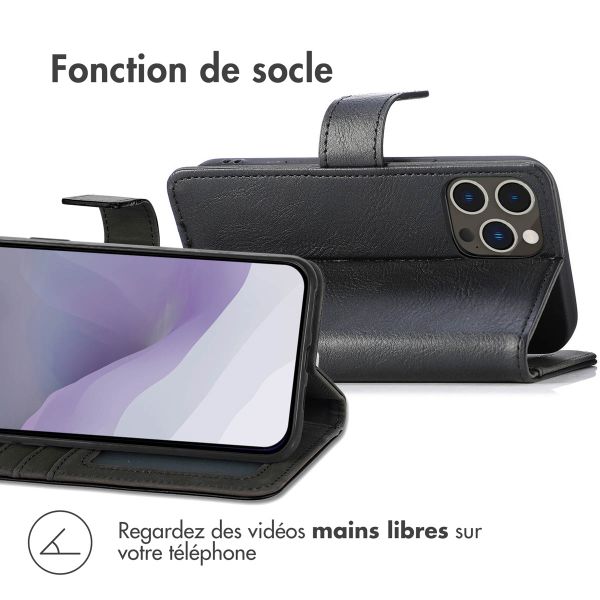 imoshion Étui de télephone portefeuille de luxe Apple iPhone 14 Pro Max - Noir