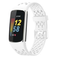 imoshion Bracelet sport en silicone avec boucle Fitbit Charge 5 / 6 - Blanc