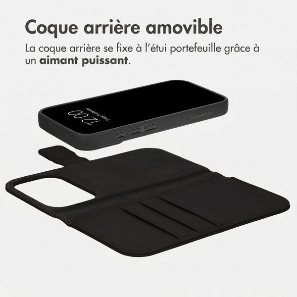 imoshion Étui portefeuille luxe 2-en-1 amovible Apple iPhone 18 Pro / 17 Pro - Noir