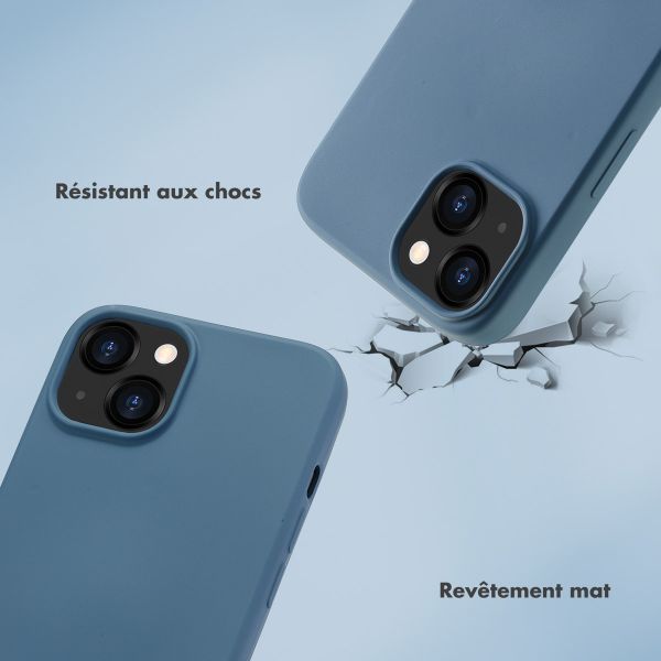 Selencia Coque avec dragonne de luxe Apple iPhone 14 - Bleu