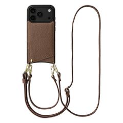 Selencia Coque de télephone Nova avec cordon et porte-cartes Apple iPhone 18 Pro / 17 Pro - Mocha Brown