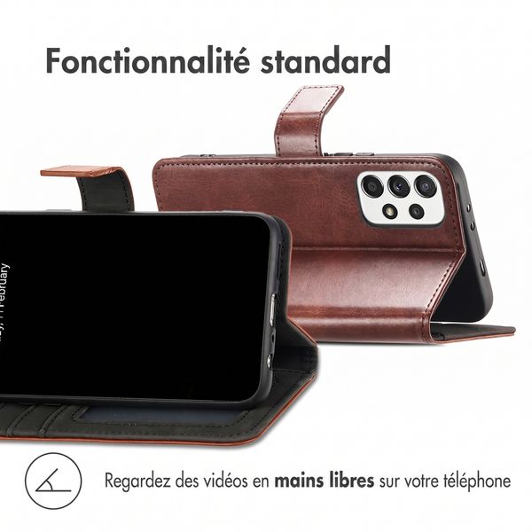 imoshion Étui de télephone portefeuille de luxe Samsung Galaxy A32 (5G) - Marron foncé