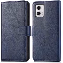 imoshion Étui de télephone portefeuille de luxe Motorola Moto G73 - Bleu foncé