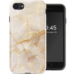 Selencia Coque arrière Vivid Apple iPhone SE (2022 / 2020) / 8 / 7 - Golden Beige Marble
