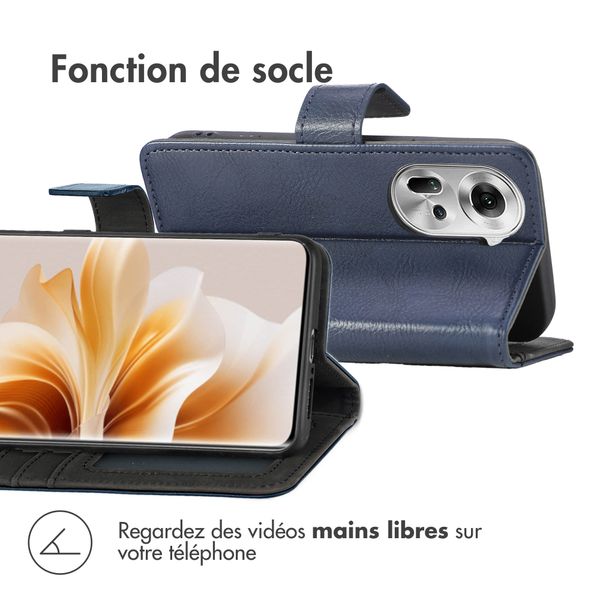 imoshion Étui de télephone portefeuille de luxe Oppo Reno 11 F - Bleu foncé