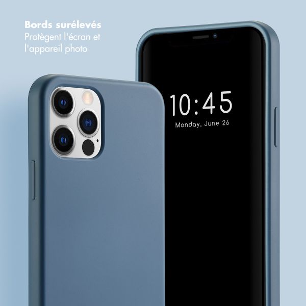 Selencia Coque avec dragonne de luxe Apple iPhone 12 (Pro) - Bleu