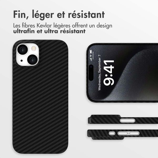 Accezz Coque Kevlar® MagSafe Apple iPhone 15 - Noir
