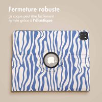 imoshion Coque tablette Design rotatif à 360° Apple iPad Air 13 pouces (2026) M4 / (2025) M3 / (2024) M2 - White Blue Stripes