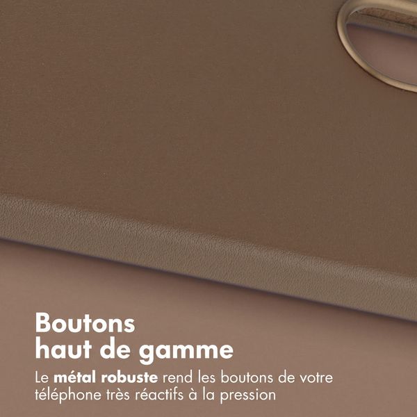 Accezz Coque arrière en cuir avec MagSafe Samsung Galaxy A57 (5G) - Marron café
