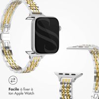 Selencia Bracelet en acier slim style Jubilee Apple Watch | 38/40/41/42 mm - Argent et Or