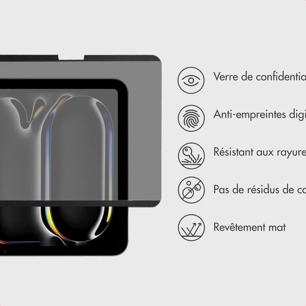 Accezz Protecteur d'écran de confidentialité magnétique Apple iPad Pro 13 (2025) M5 / (2024) M4