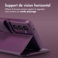 Accezz Étui de télephone portefeuille en cuir 2-en-1 avec MagSafe Samsung Galaxy S24 Plus - Heath Purple