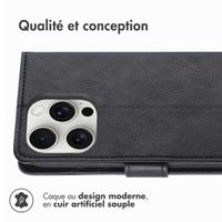 imoshion Étui de télephone portefeuille de luxe Apple iPhone 16 Pro Max - Noir