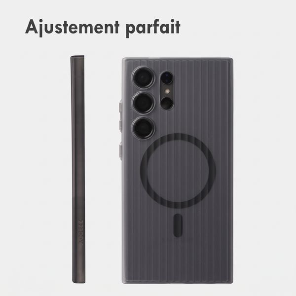 Accezz Coque arrière Lite avec MagSafe | Fluted | Samsung Galaxy S24 Ultra - Gris
