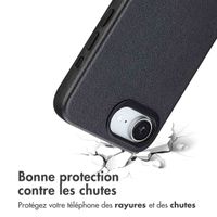 Accezz Coque arrière en cuir avec MagSafe Apple iPhone 17e / 16e - Onyx Black