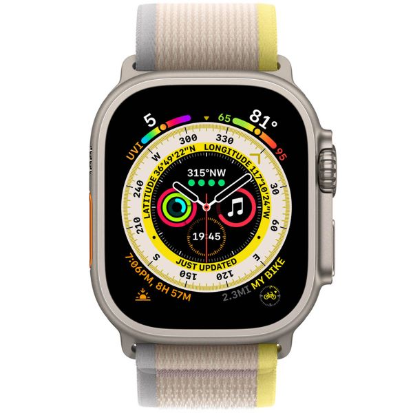 Apple Bracelet Trail Loop Apple Watch | 44/45/46/49 mm - Taille S/M - Jaune / Beige