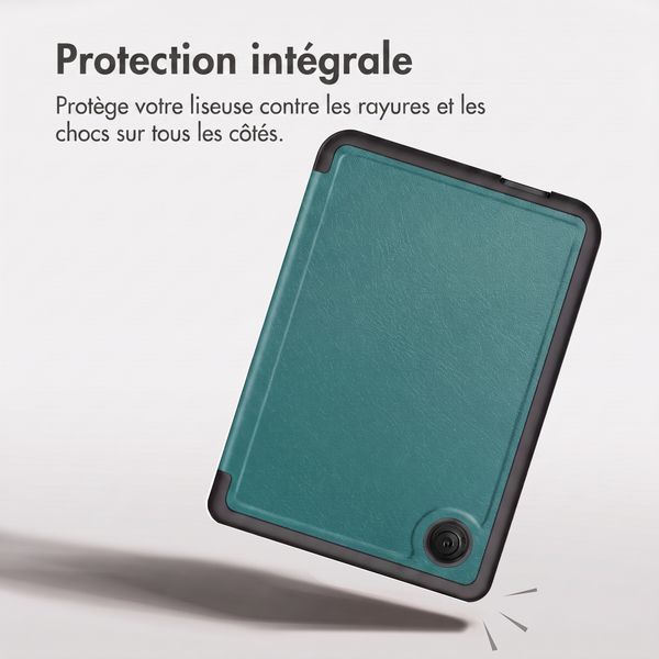 imoshion Étui de liseuse portefeuille Pliable Kobo Clara Colour / BW - Vert foncé