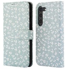 imoshion Étui de télephone portefeuille Design Samsung Galaxy S23 - Smoke Green Flowers