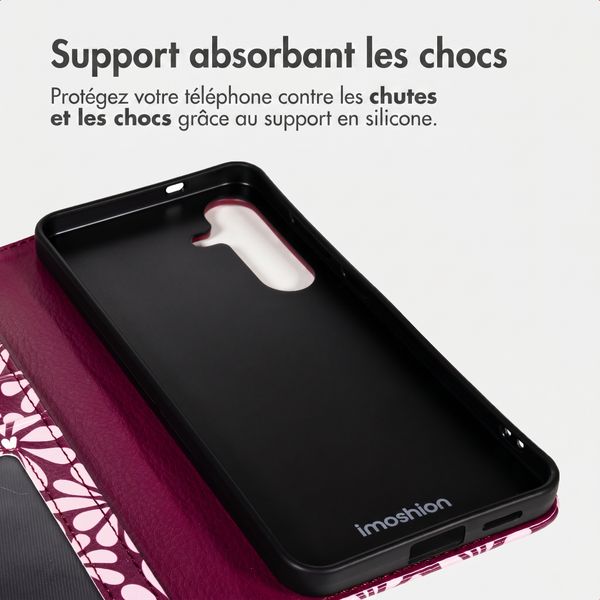 imoshion Étui de télephone portefeuille Design Samsung Galaxy S25 - Bloom Love Blush