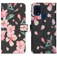 imoshion Design Softcase Bookcase Samsung Galaxy M31 - Blossom Watercolor Black