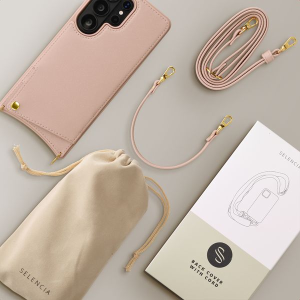 Selencia Coque de télephone Nova avec cordon et porte-cartes Samsung Galaxy S26 Ultra - Dusty Rose