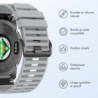 imoshion Bracelet QuickFit® Stripe en silicone  - Connexion Garmin 26 mm - Gris