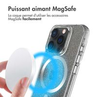 imoshion Coque arrière transparente Pailletée avec MagSafe Apple iPhone 15 Pro - Argent