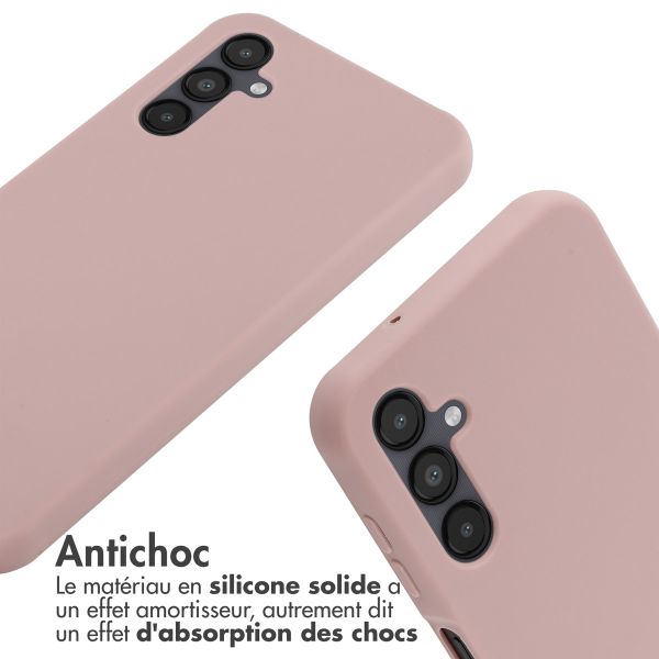 imoshion Coque en silicone avec cordon Samsung Galaxy A14 (5G) - Sand Pink