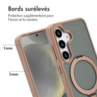 Accezz Coque Ring Stand avec MagSafe Samsung Galaxy S25 - Marron